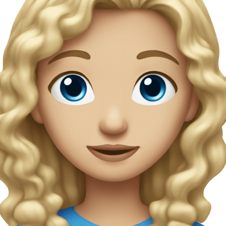 blonde straight hair blue eyes and a girl with brown curly hair emoji