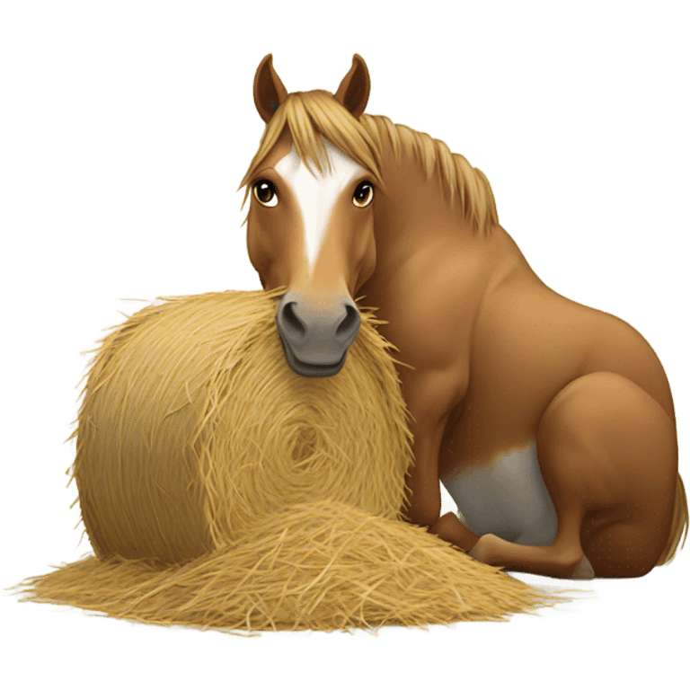 Horse eating hay emoji