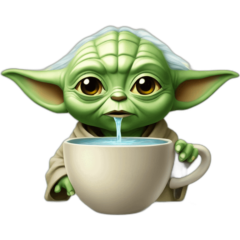 Yoda drink thé water emoji