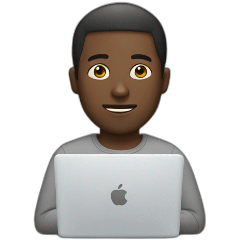 black man in computer emoji