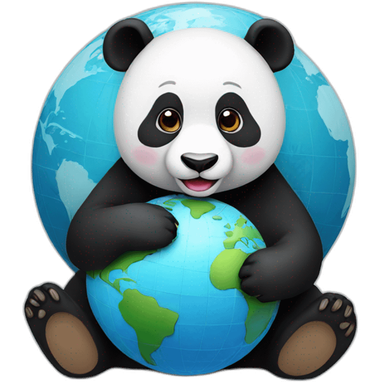 panda with globe emoji