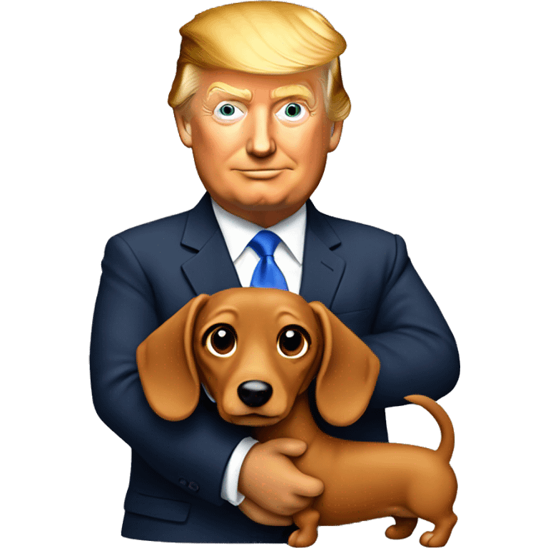 Donald Trump holding a dachshund  emoji