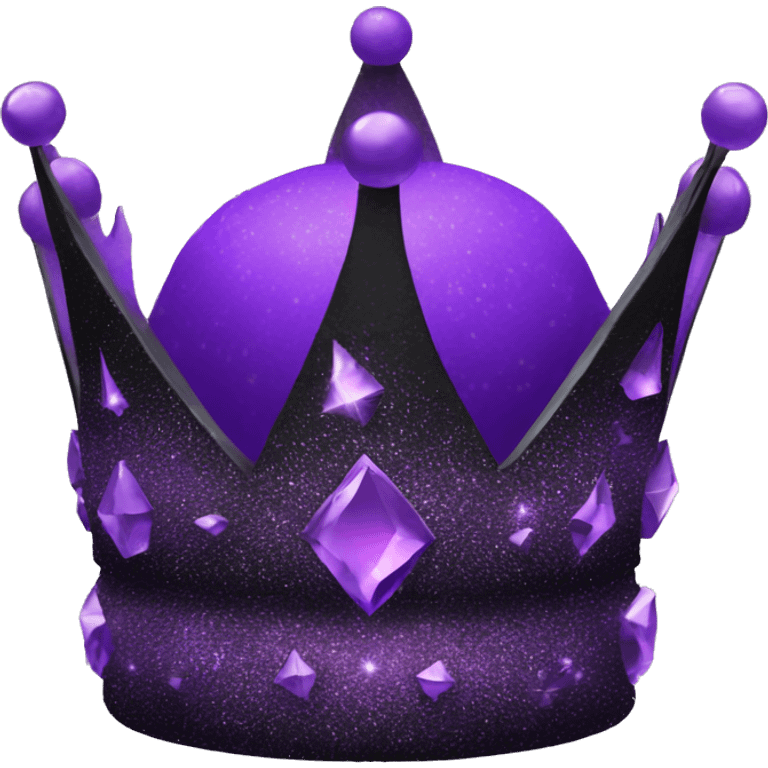 purple and black glittery crown emoji