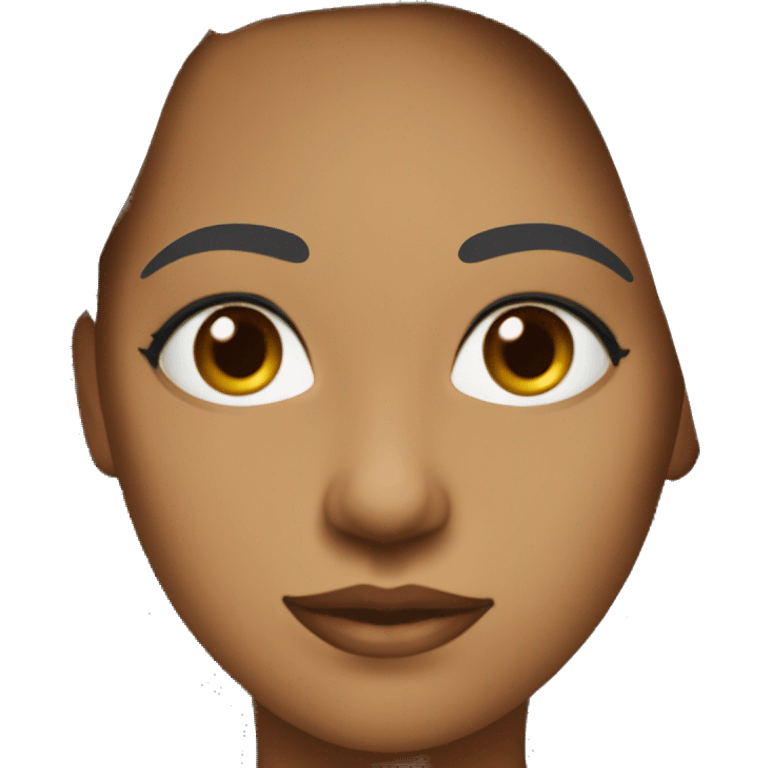 Mulher de franjinha cabelos pretos liso, olhos puxado emoji