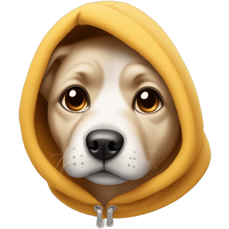 Dog wearing a hoodie emoji