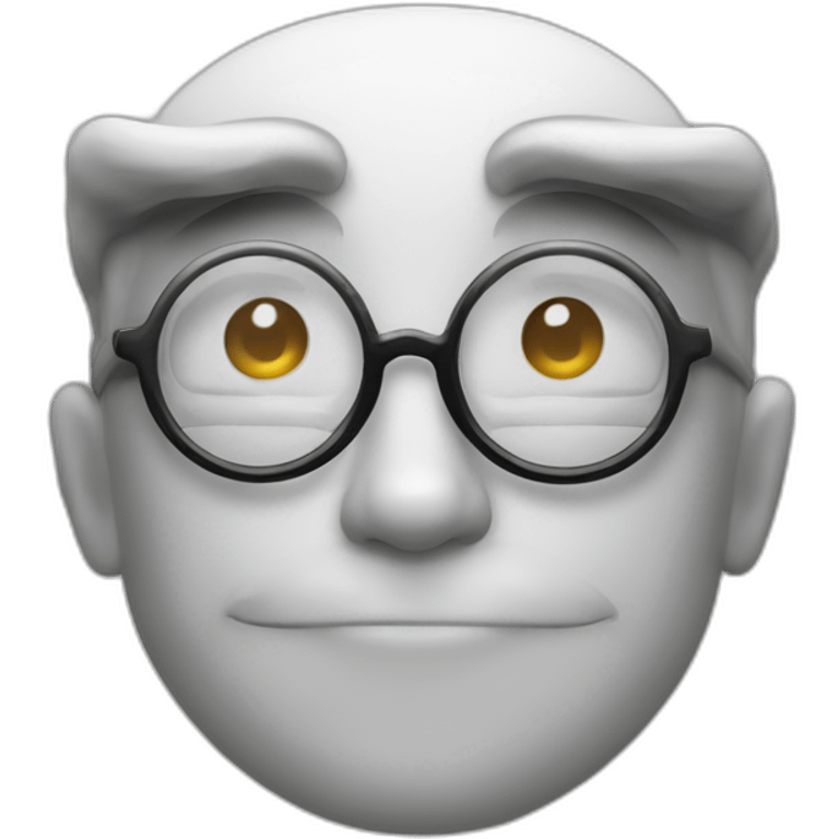 un visage rond avec des lunettes emoji