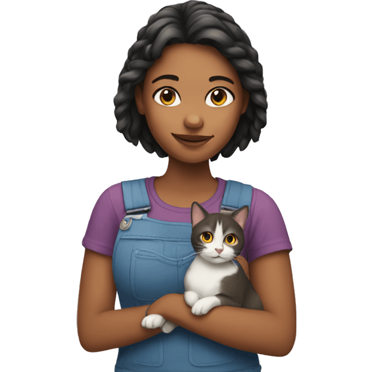 Girl with a cat emoji