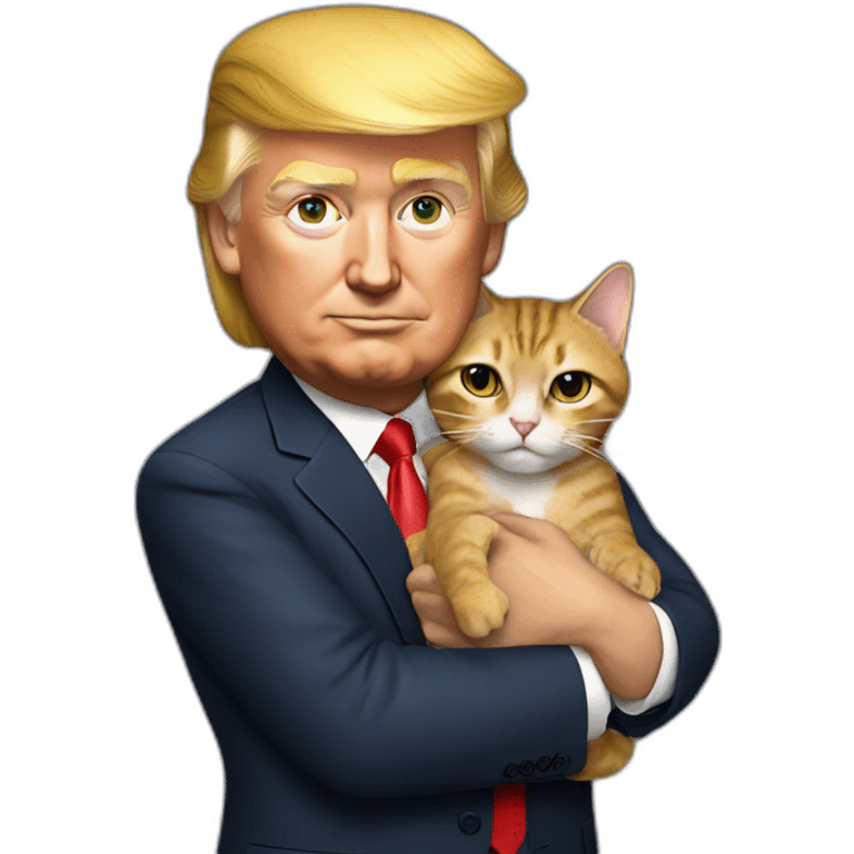 trump hold a cat emoji