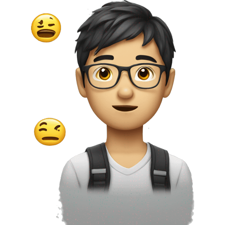 asian nerd boy emoji