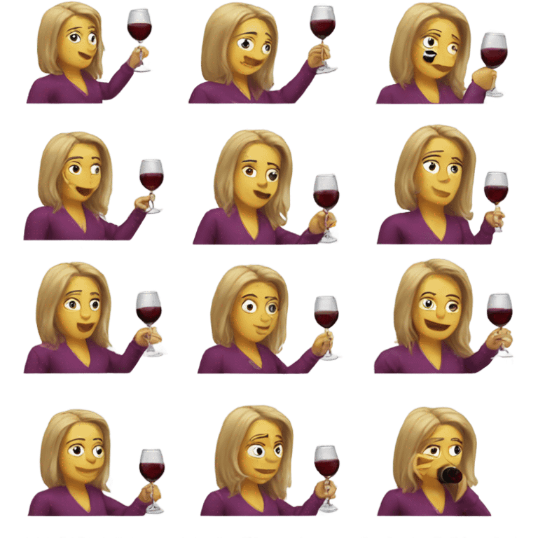 Kelly Hammond Drinking Wine emoji