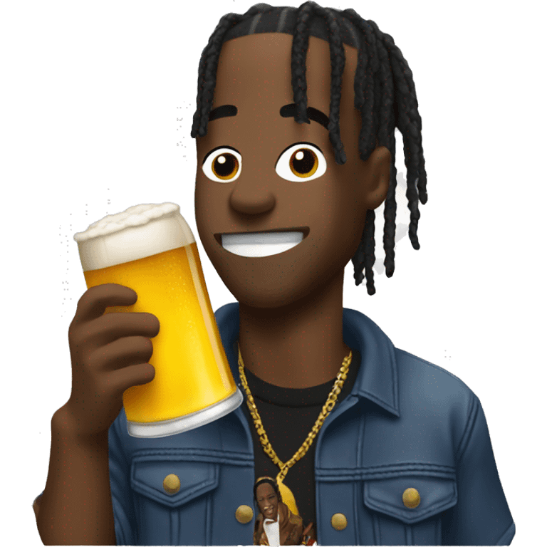 Travis Scott with a beer emoji