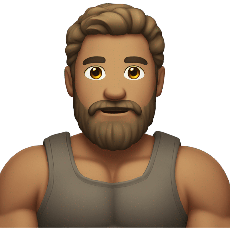 muscular man with beard emoji