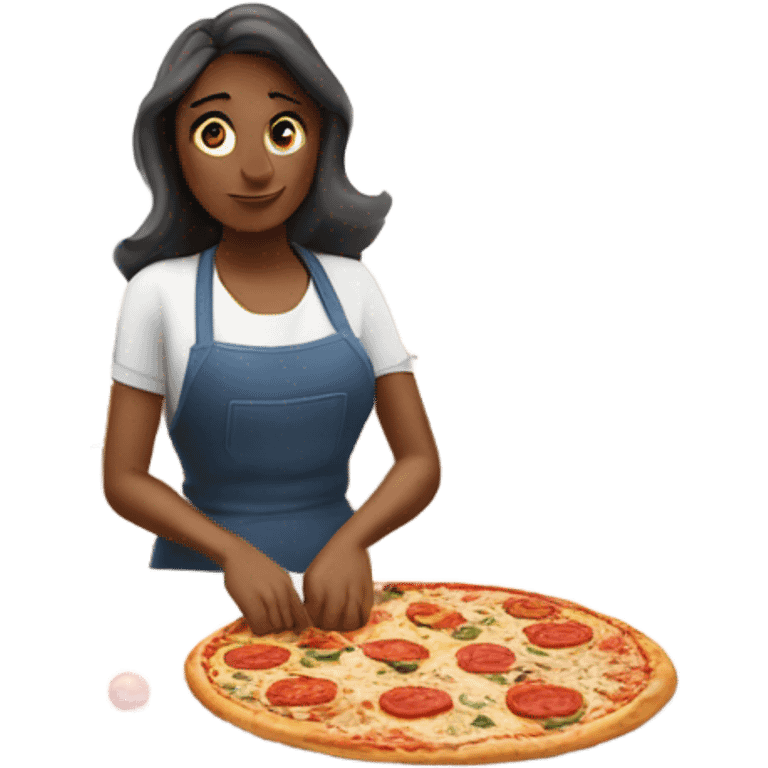 A lady making pizza emoji