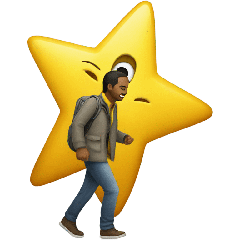 A walking yellow star emoji