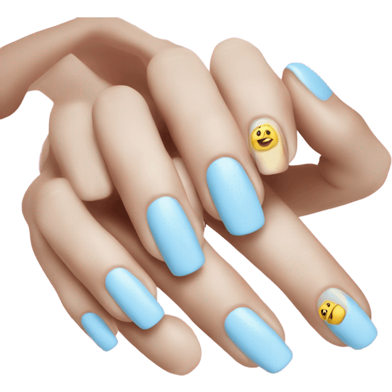 Manicure nails in light blue emoji