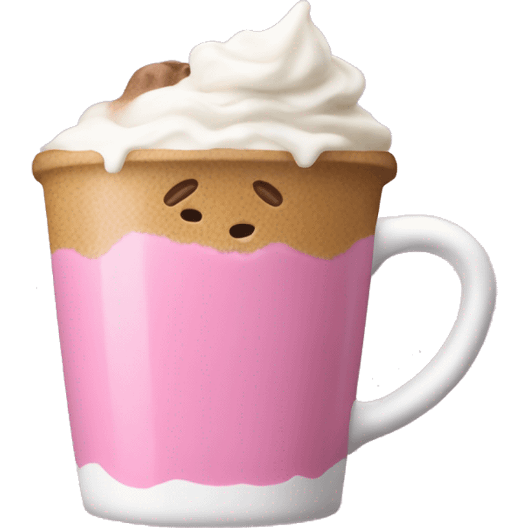 a pink coffe with whiped cream  emoji