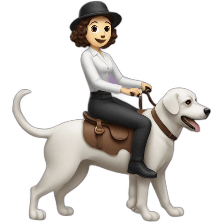 Charli chaplin riding a dog emoji