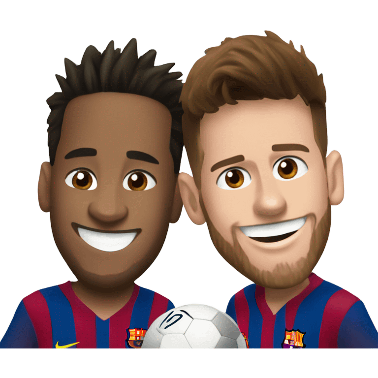 Messi with Neymar smiling emoji