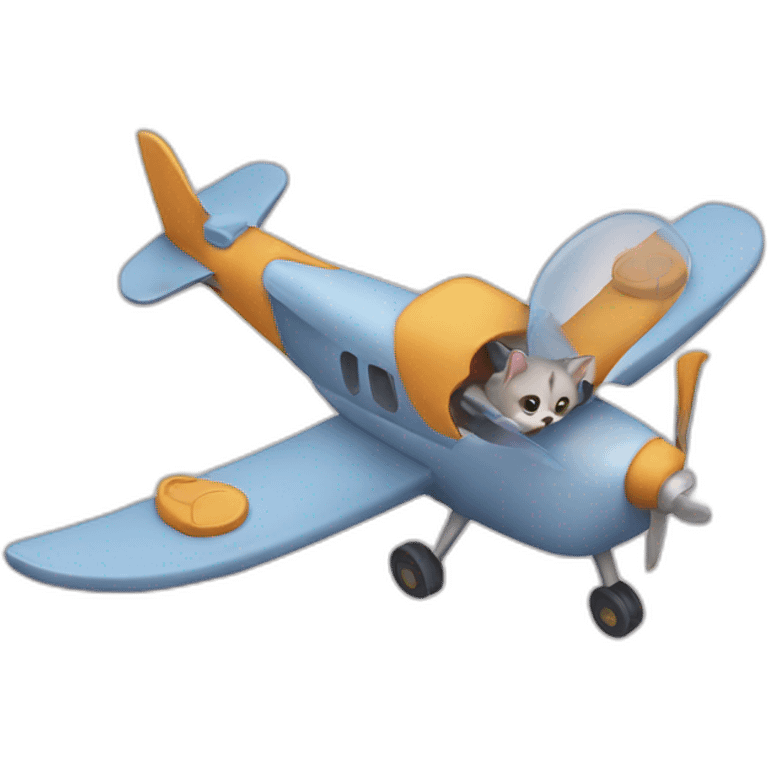 Cat playing with a plane emoji