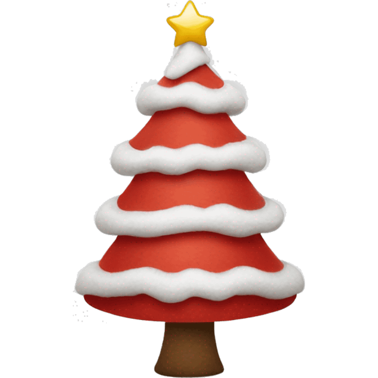 Red and white Christmas tree emoji