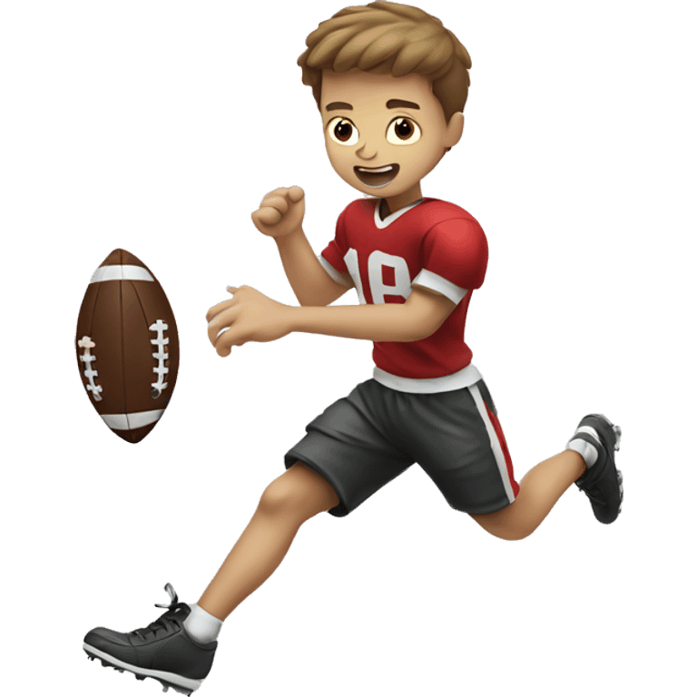 a boy kicking football emoji