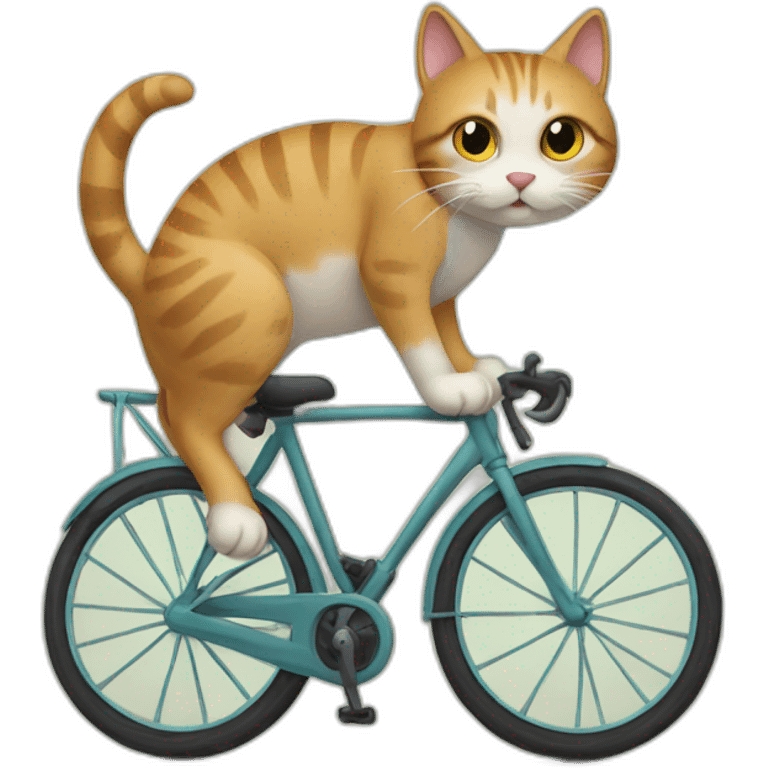 cat on bicycle emoji