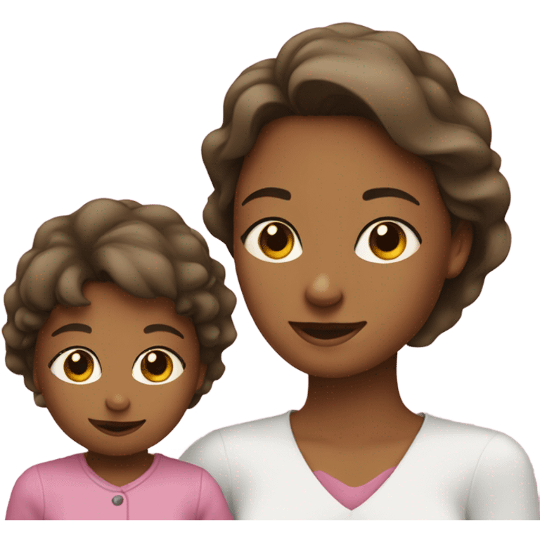 Mom with one girl kid and one baby girl emoji