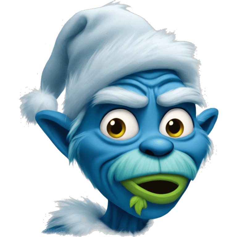 Blue Grinch emoji