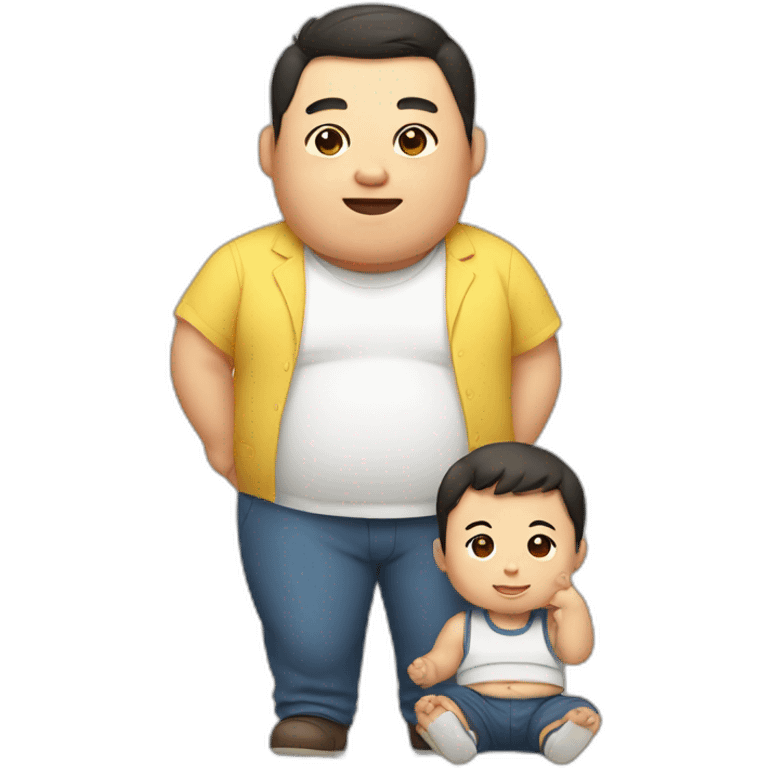 A fat Korean guy and a baby emoji