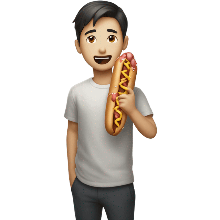 Bangchan eating a hotdog  emoji