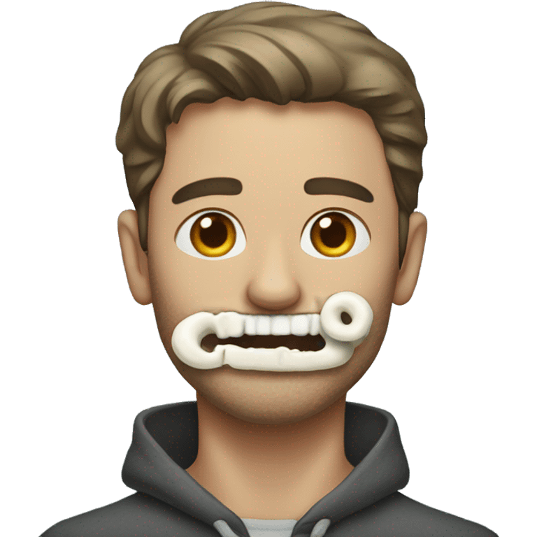 A man with a bone in his mouth emoji