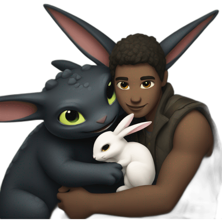 Toothless holding a bunny emoji