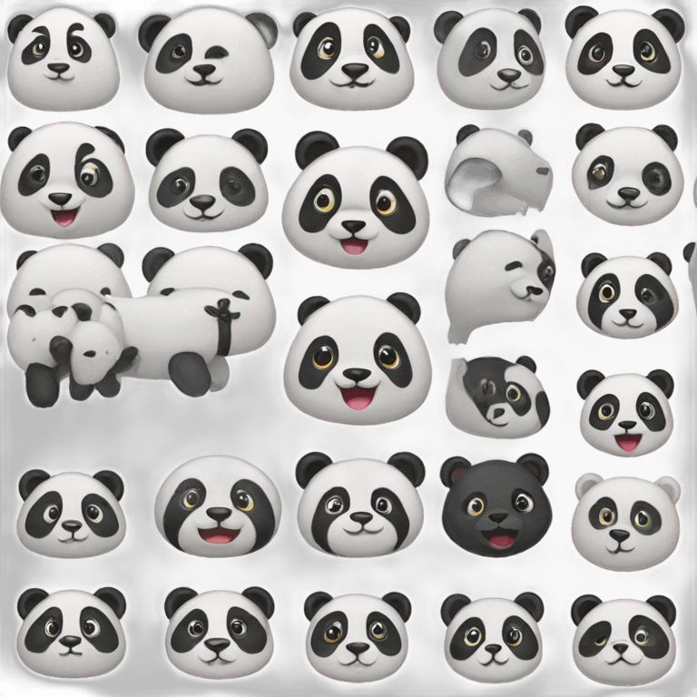 Cute panda emoji pack emoji