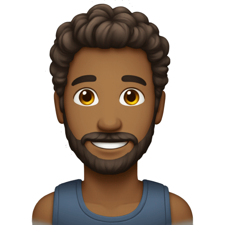 homme, cheveux brun,  lunnette ,souriant , yeux marron , barbe emoji