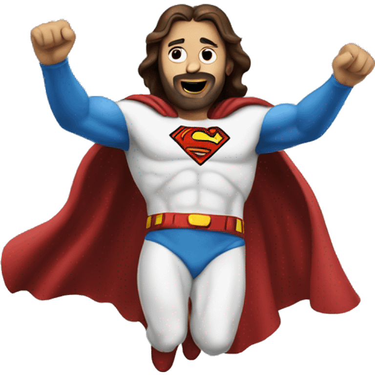 Jesus flying in superman costume emoji