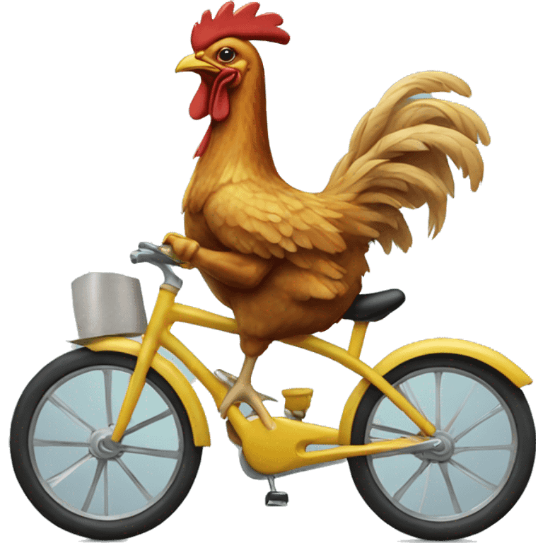 chicken riding on a bike emoji