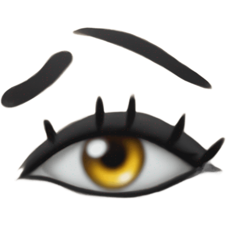 eye with cat style eyeliner with the pencil drawing it emoji