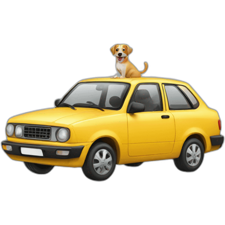 Car with dog emoji