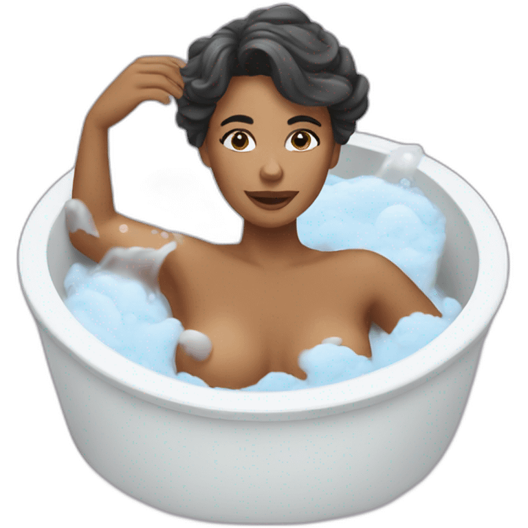 A woman taking a bath emoji