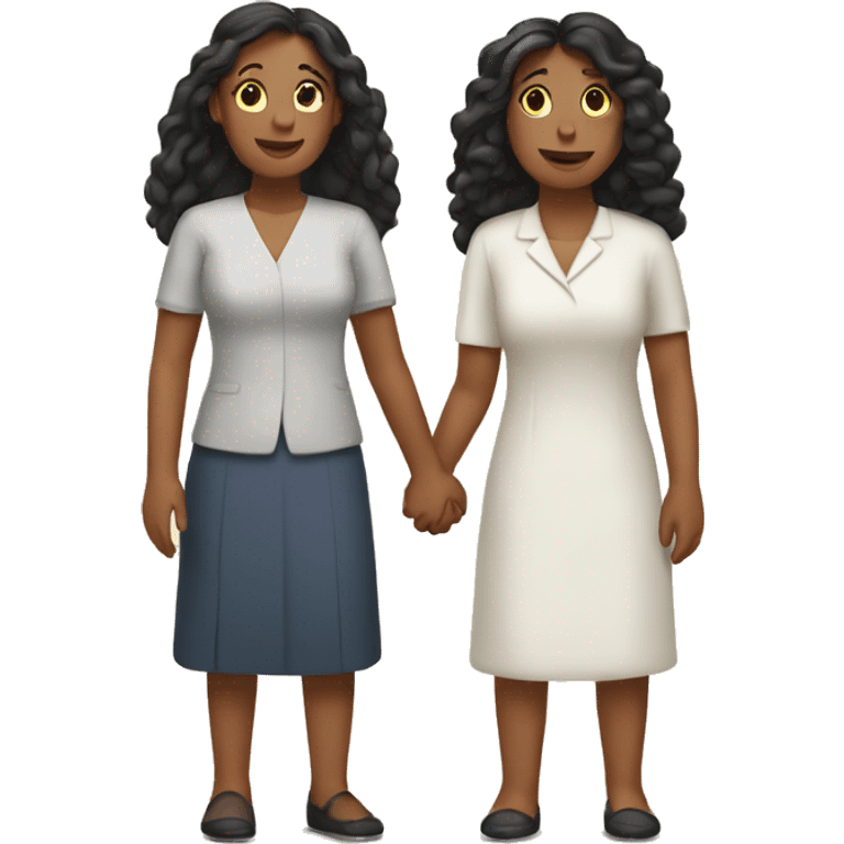 Two women holding hands emoji