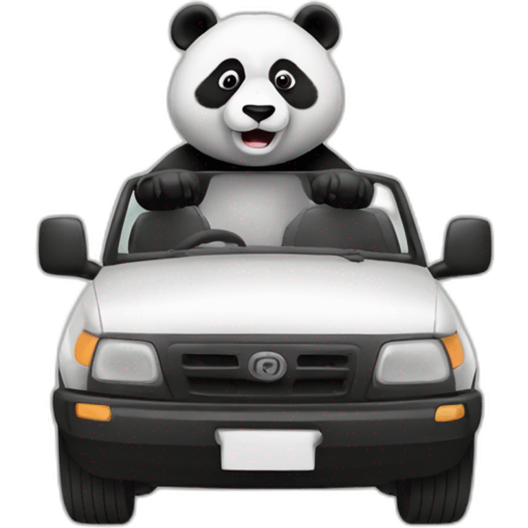 Panda bear driving emoji