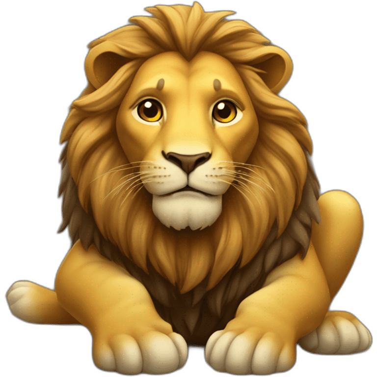 Lion sur tortue emoji