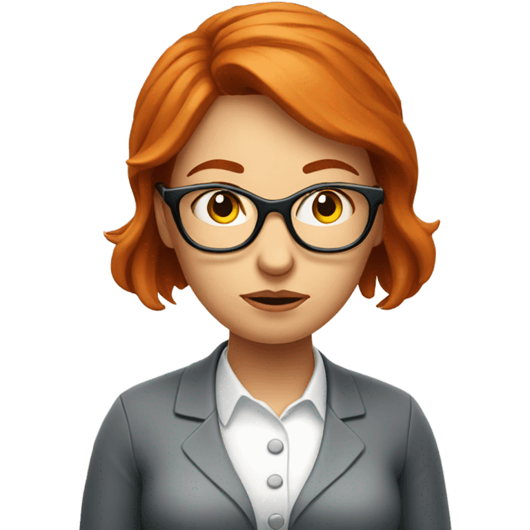 red hair woman nutritionist with glasses sad thinking about money emoji