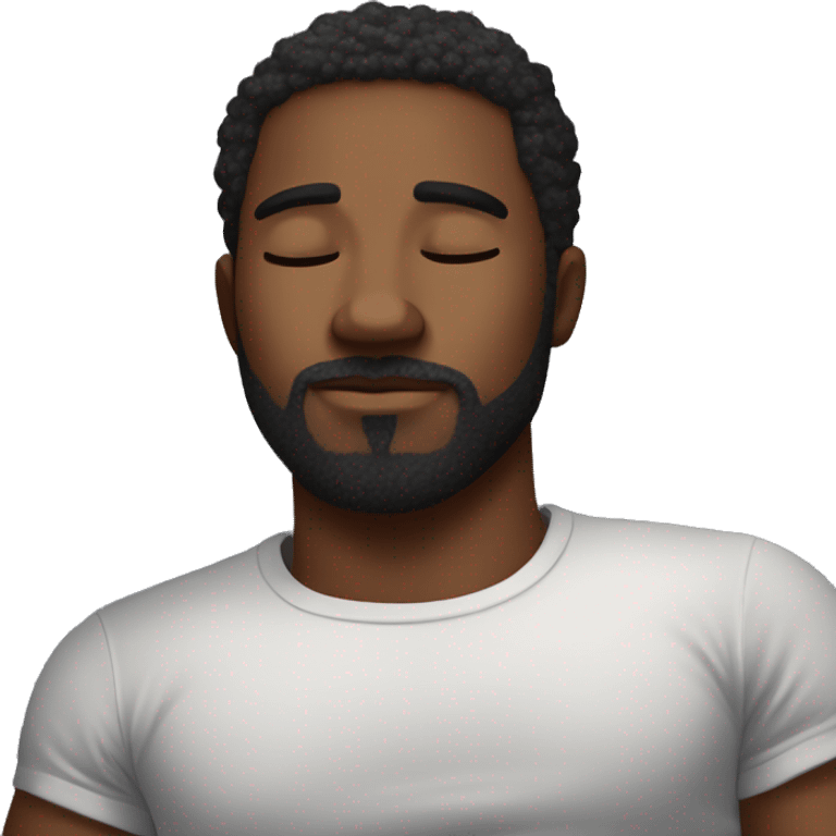 Very attractive black younger man with beard  sleeping on worlds most plush and nice pillow   emoji