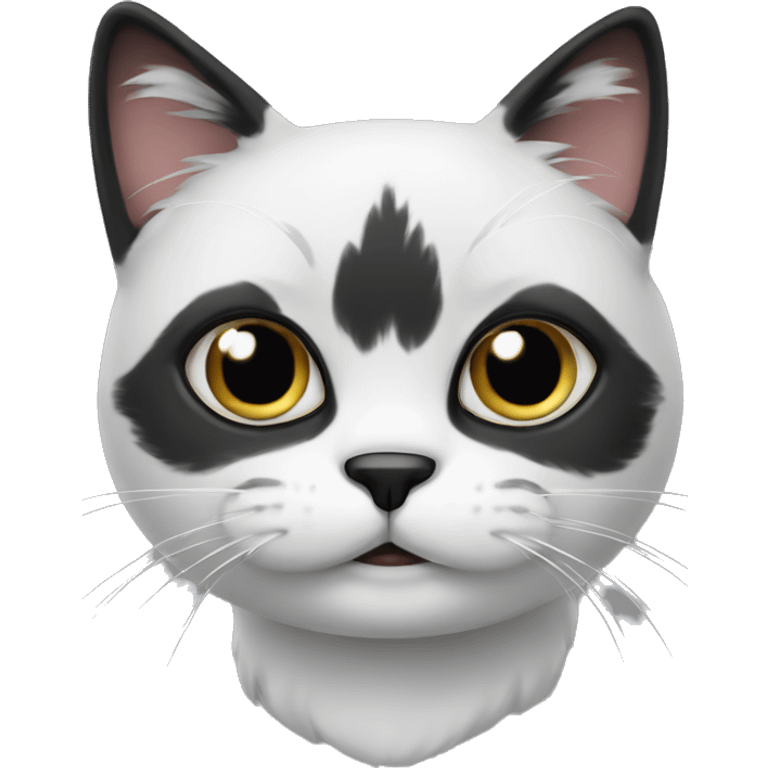 Cat with black head and white mustache emoji