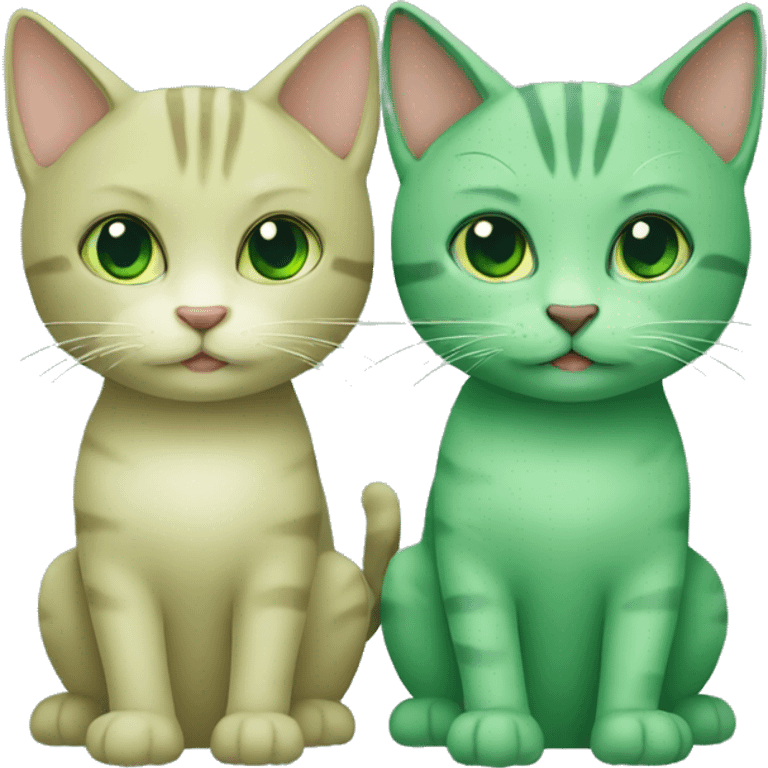 couple of green cats emoji