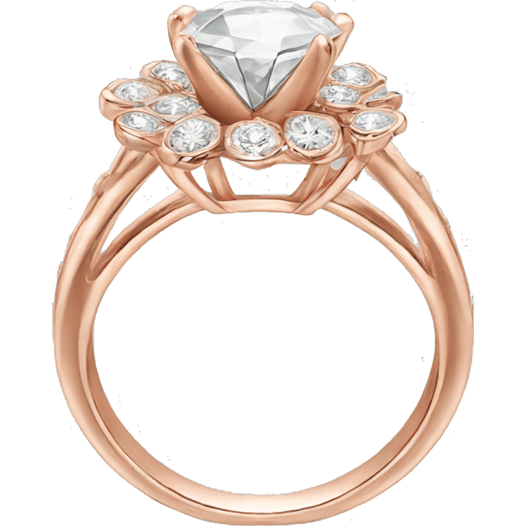 Rose gold diamond ring emoji