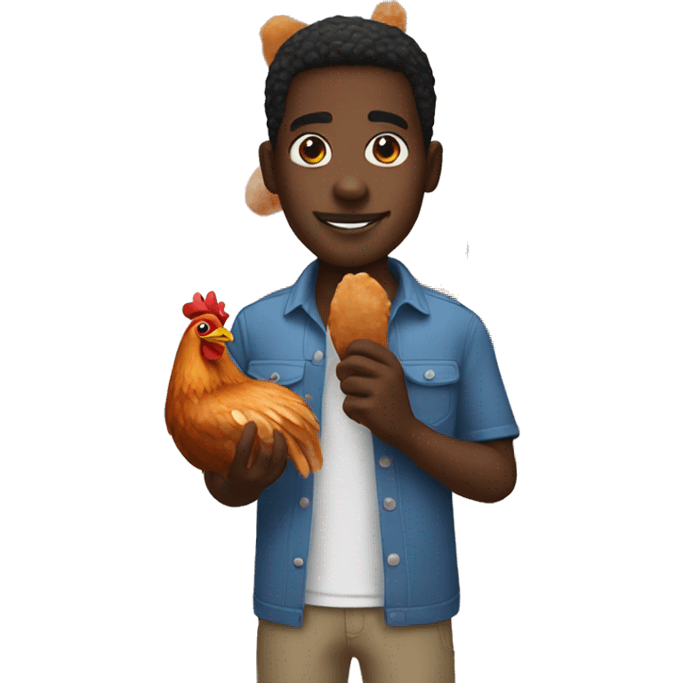 Black guy holding a chicken wing emoji