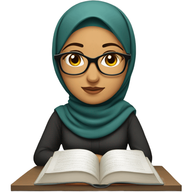 arab hijabi studying on computer  emoji