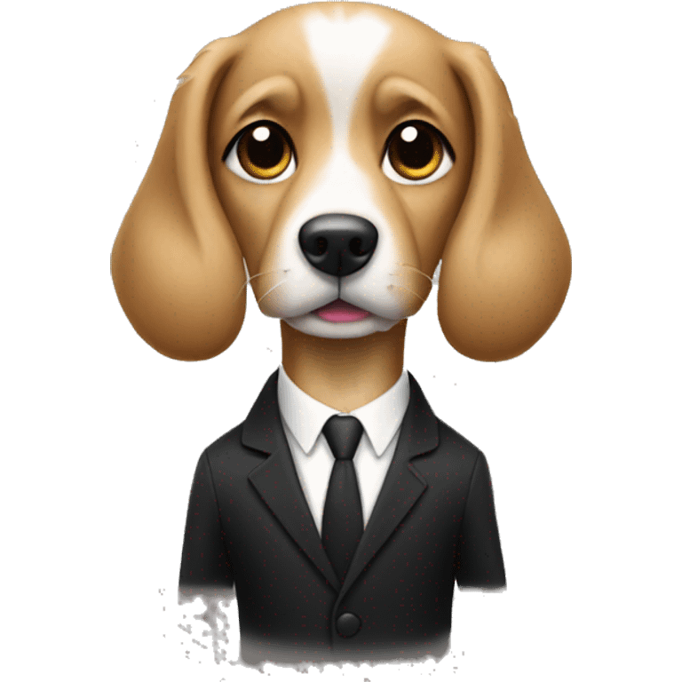 dog in a black suit emoji